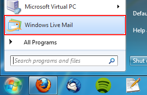 Once Windows Live Mail is installed, you can find it under the Start Menu